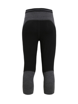 Legginsy damskie Icebreaker Merino 260 ZoneKnit czarno-szare