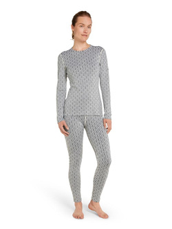 Legginsy termiczne damskie Icebreaker Merino 260 Vertex On-Piste biało-czarne